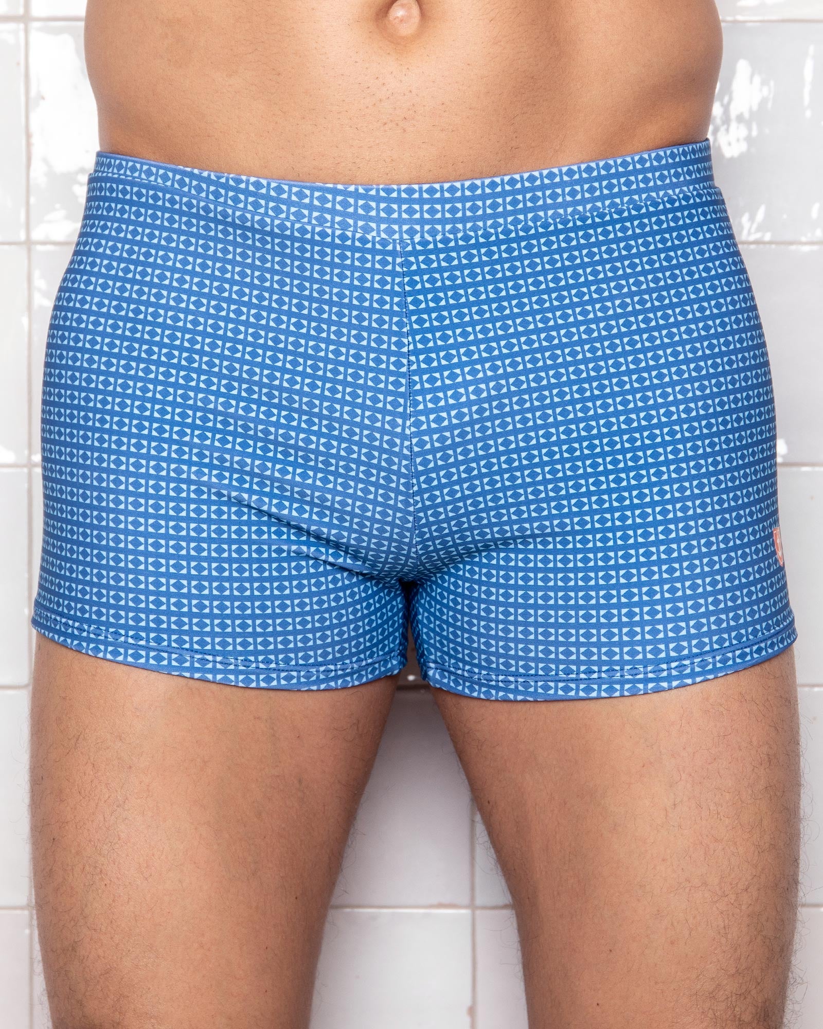 Maillot de bain Stretch imprimé géométrique BLEU INDIGO 929