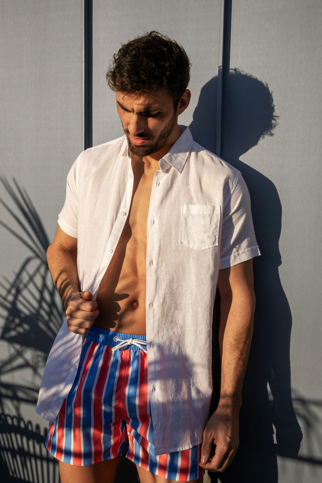 Maillot de bain à rayures imprimées BLEU 933