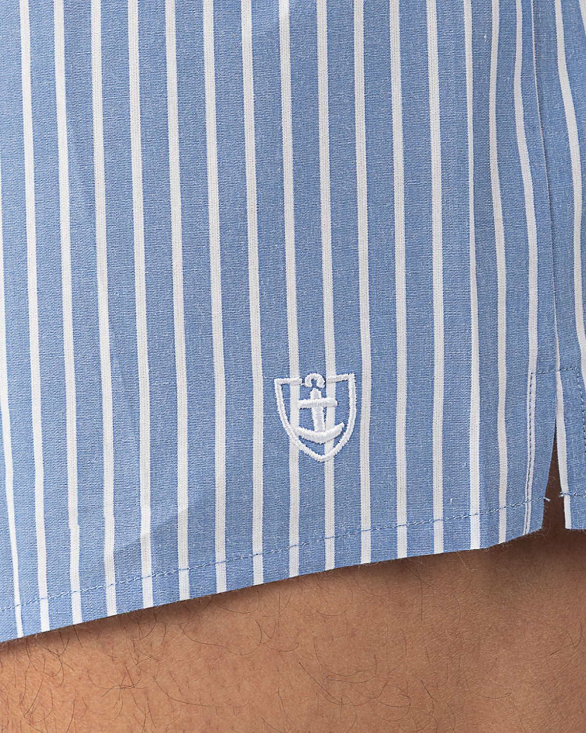 Set of 2 blue and navy striped poplin cotton boxer shorts 380.2