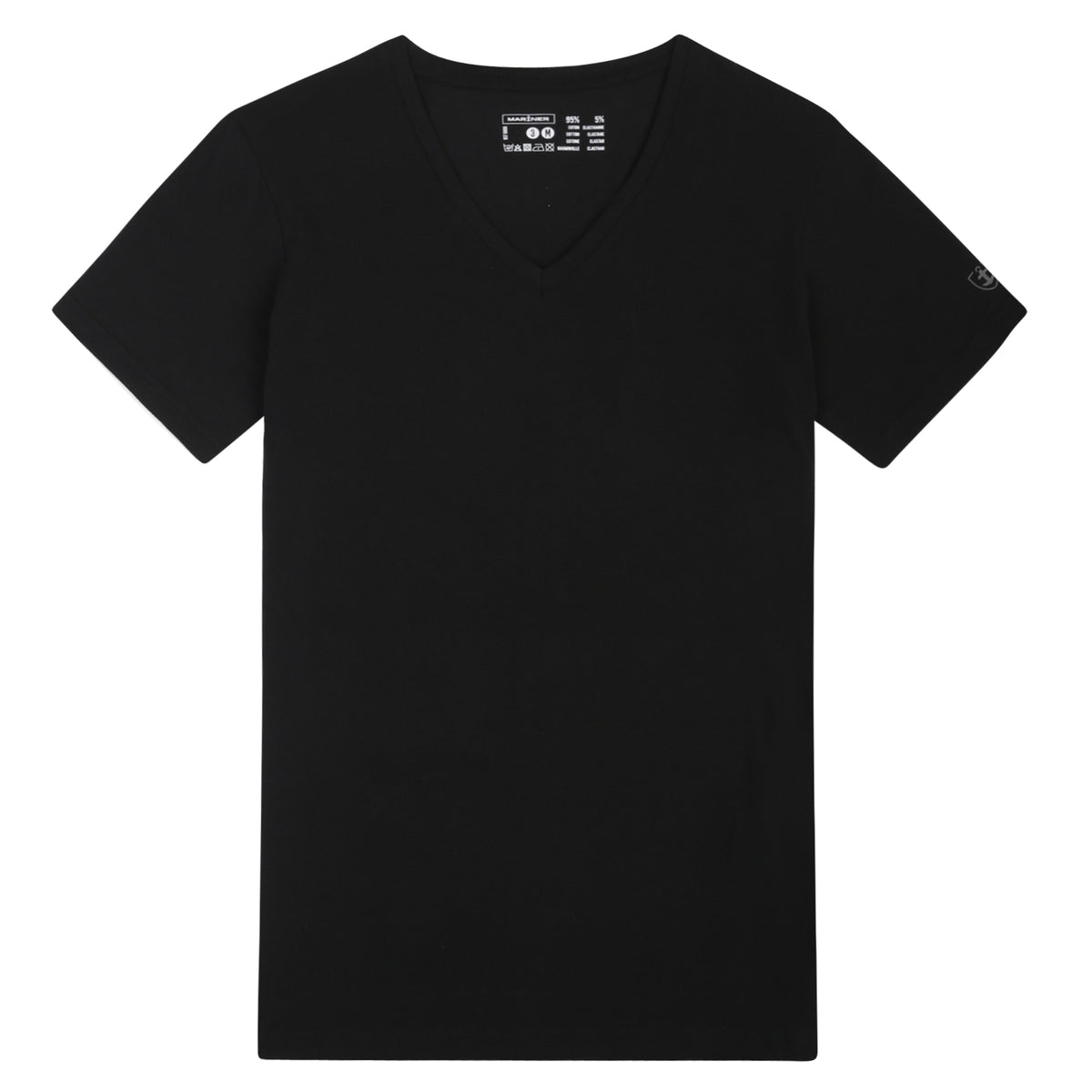 T.shirt col V en coton extensible