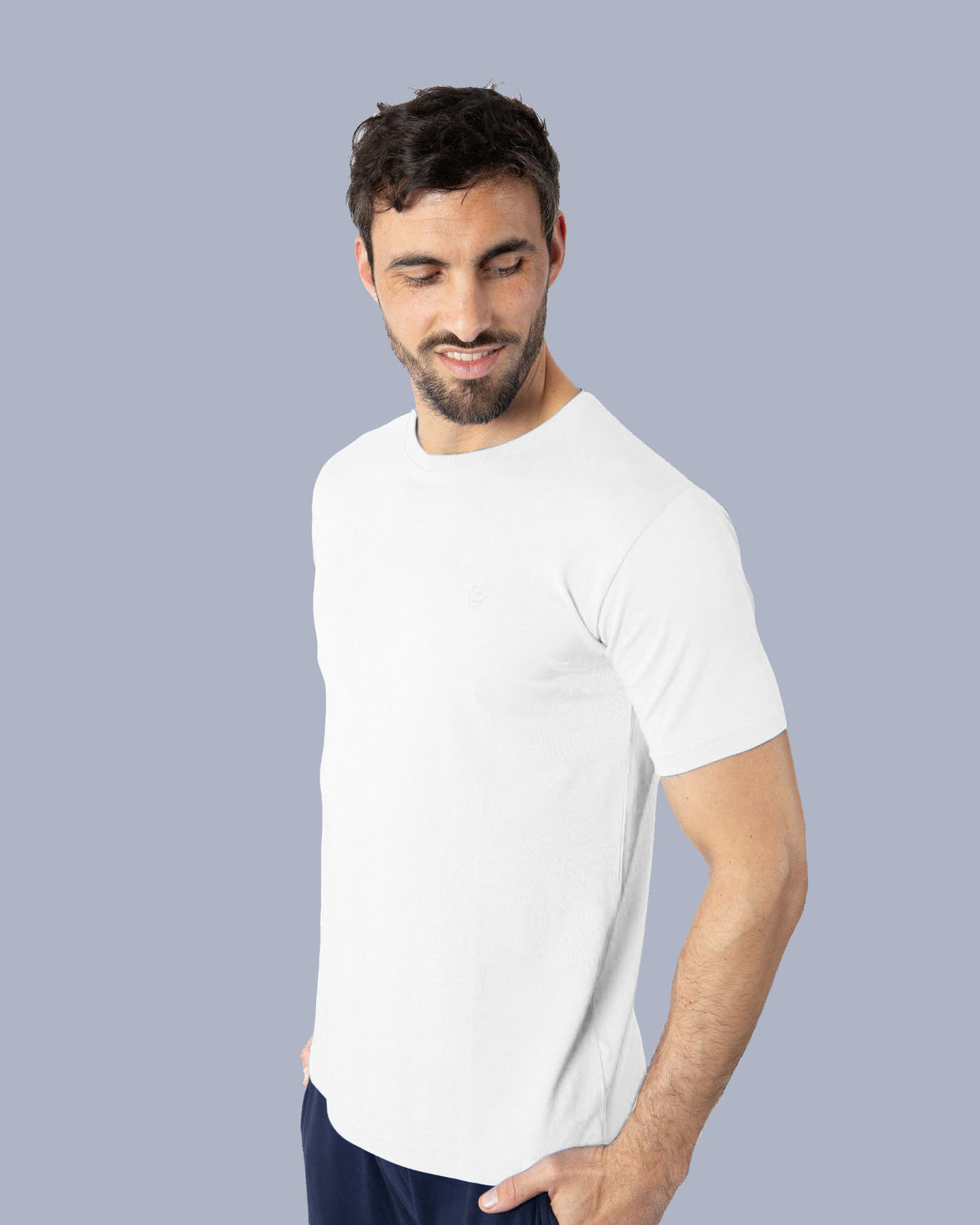 Puur gekamd katoen Jersey T-shirt WIT 6083