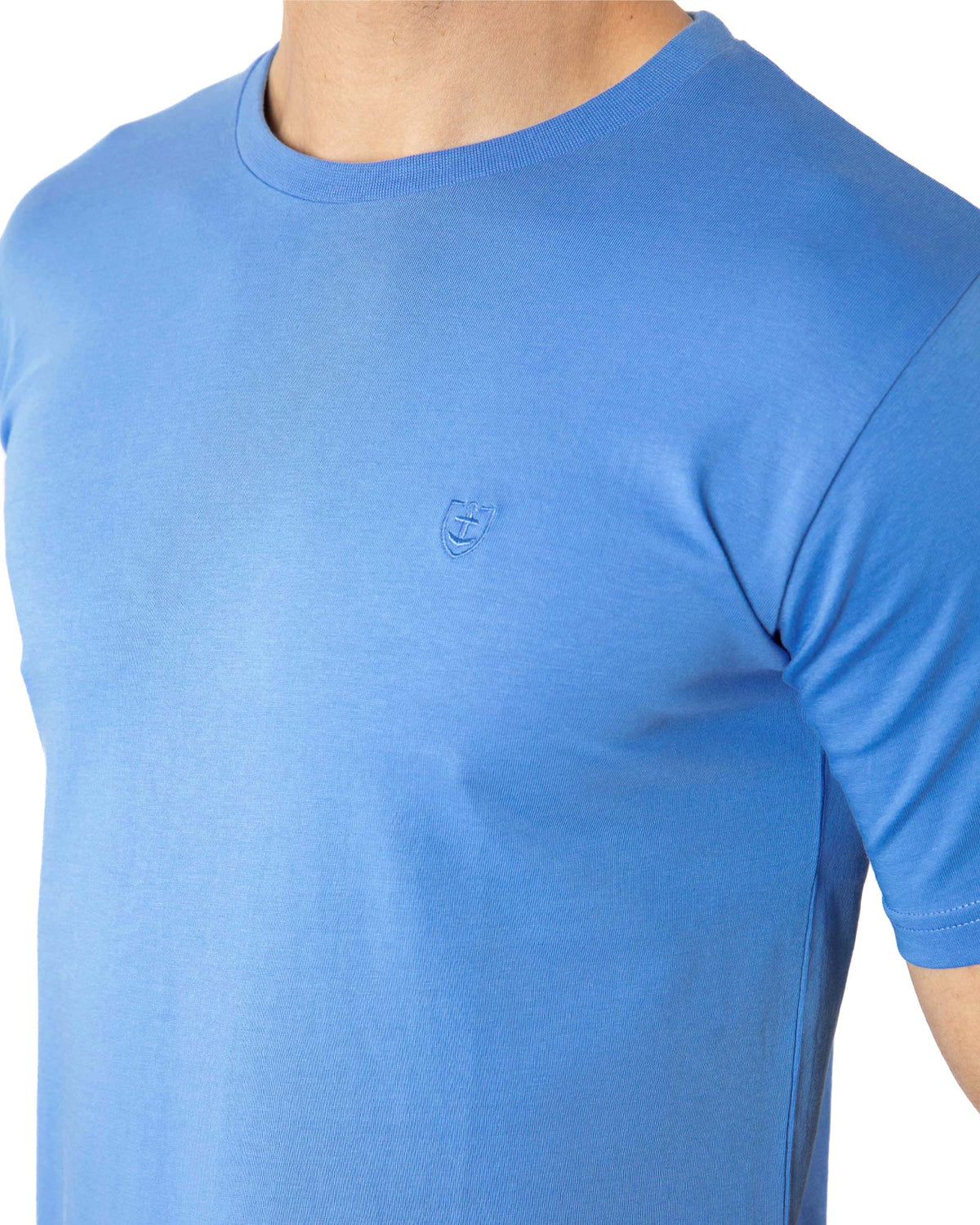 T-shirt in Pure Combed Cotton Jersey NAVY BLUE
