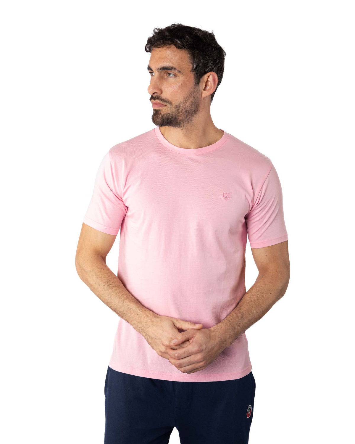 T-shirt in Pure Combed Cotton Jersey NAVY BLUE
