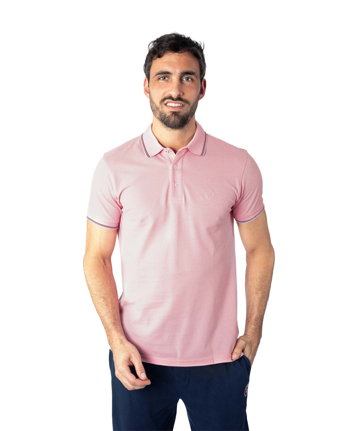 Polo en Piqué de Pur Coton double fil ROSE 6092