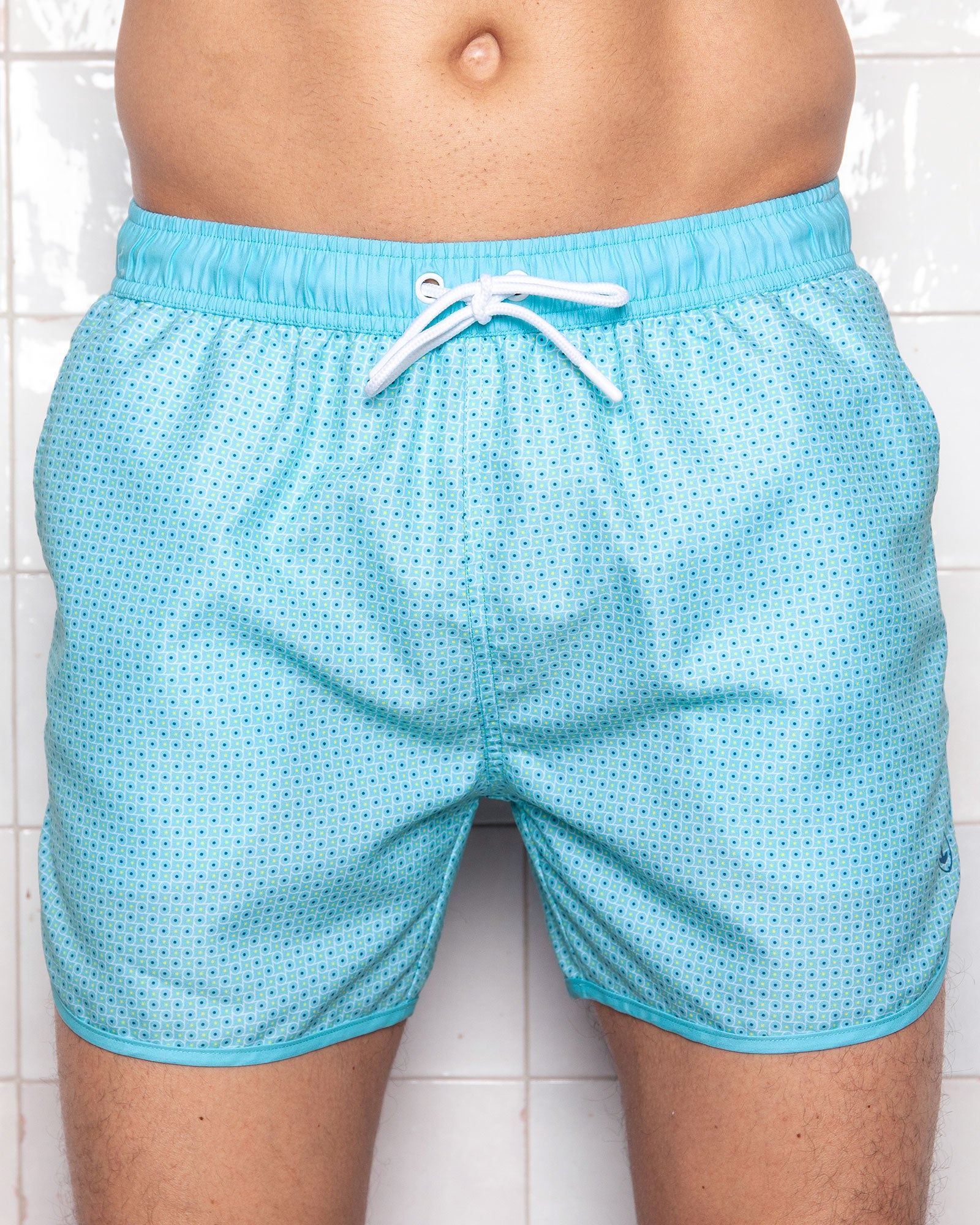 Short de bain imprimé graphique TURQUOISE 931