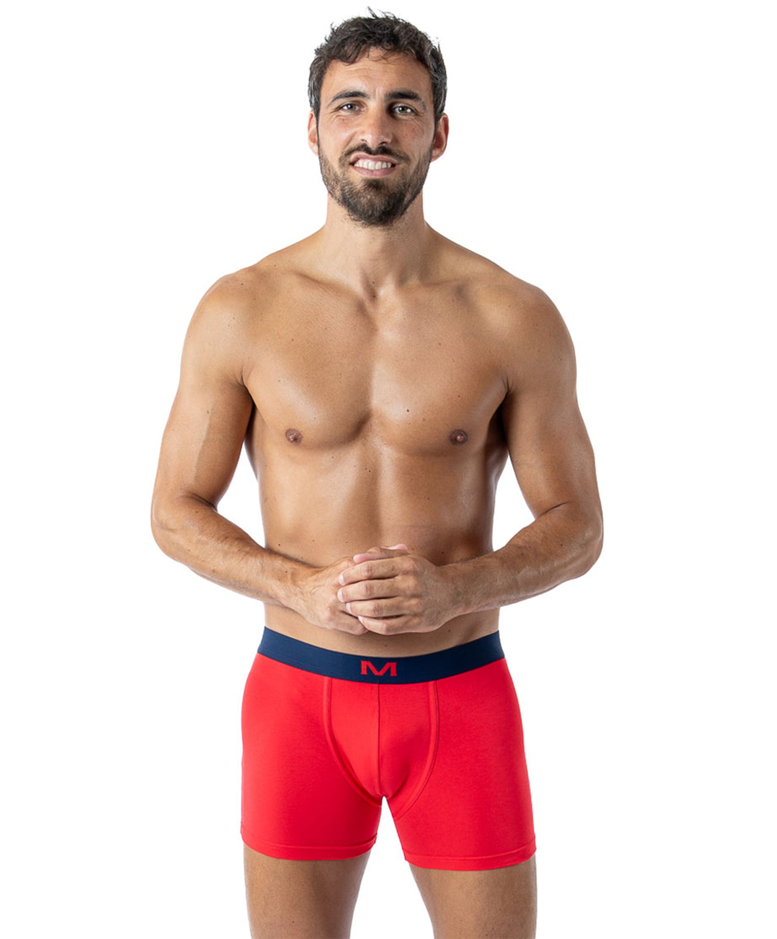 Lot de 3 Boxers en Coton organique Stretch BLEU/ROUGE/IMPRIME H294.3