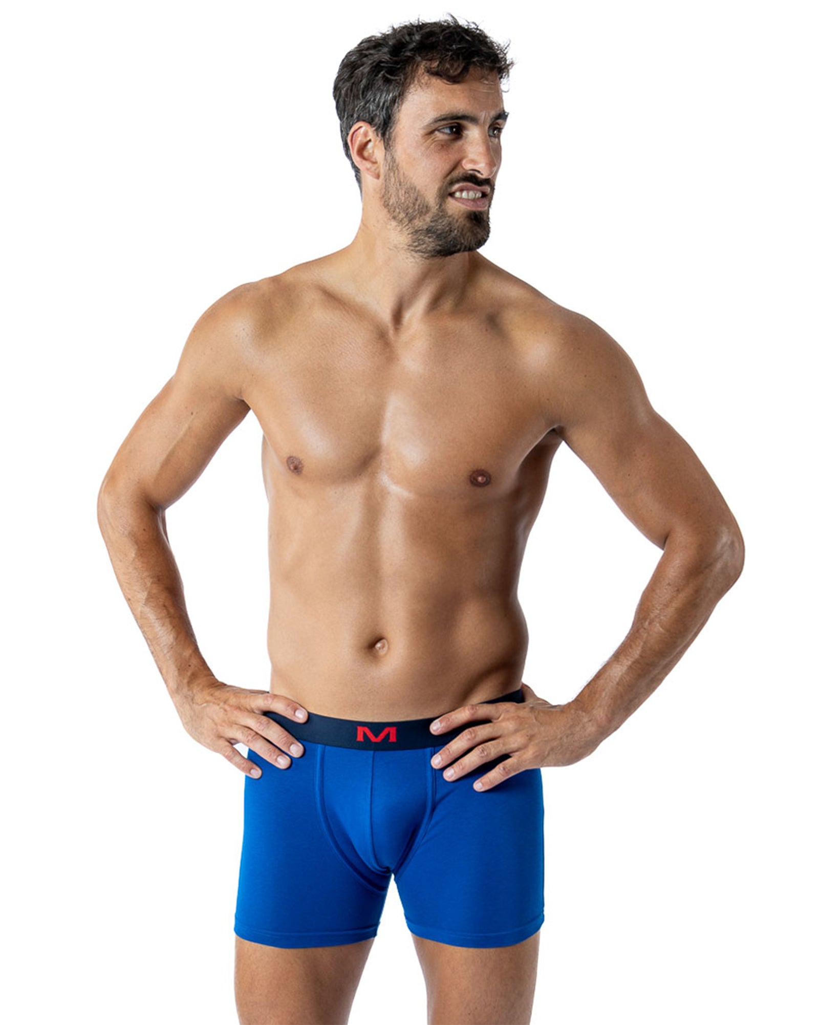 Lot de 3 Boxers en Coton organique Stretch BLEU/ROUGE/IMPRIME H294.3