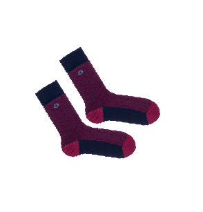 Chaussettes Homme motif Chevron Coton Stretch BORDEAUX 9038