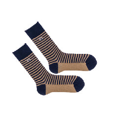 Chaussettes Homme Rayée Coton Stretch BEIGE