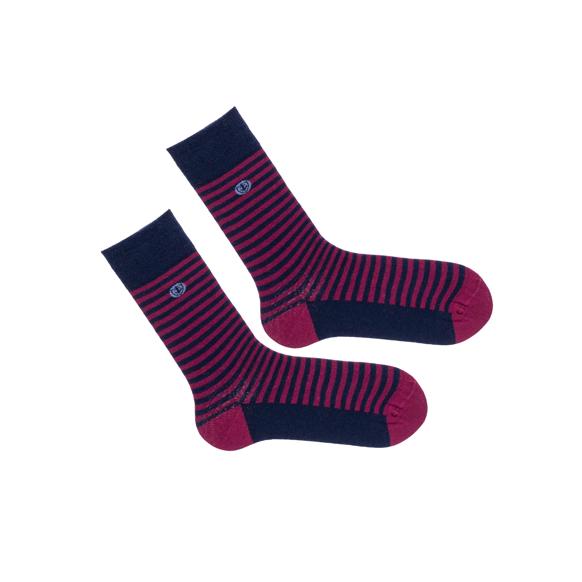 Chaussettes Homme Rayée Coton Stretch BORDEAUX 9039