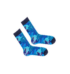 Chaussettes Homme Bambou imprimées Camouflage BLEU MARINE