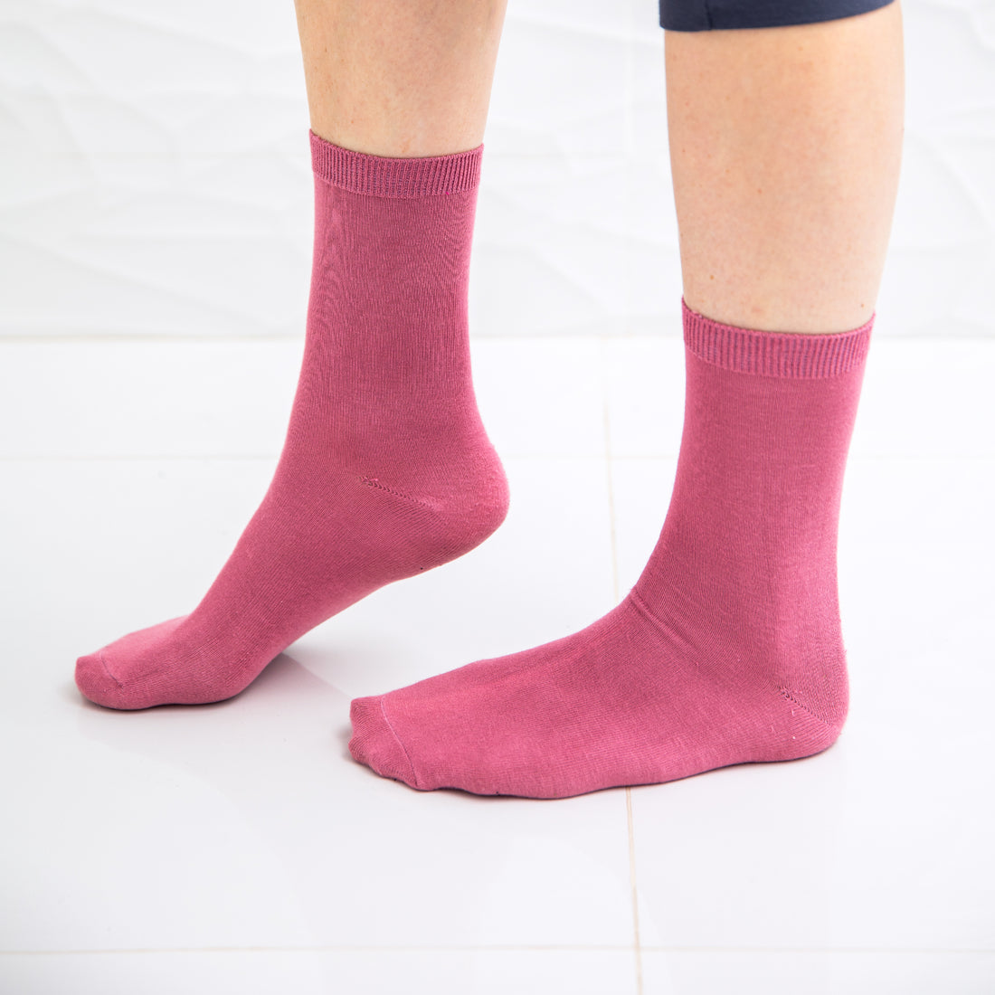 Chaussettes Femme Bambou unies ROSE 9044