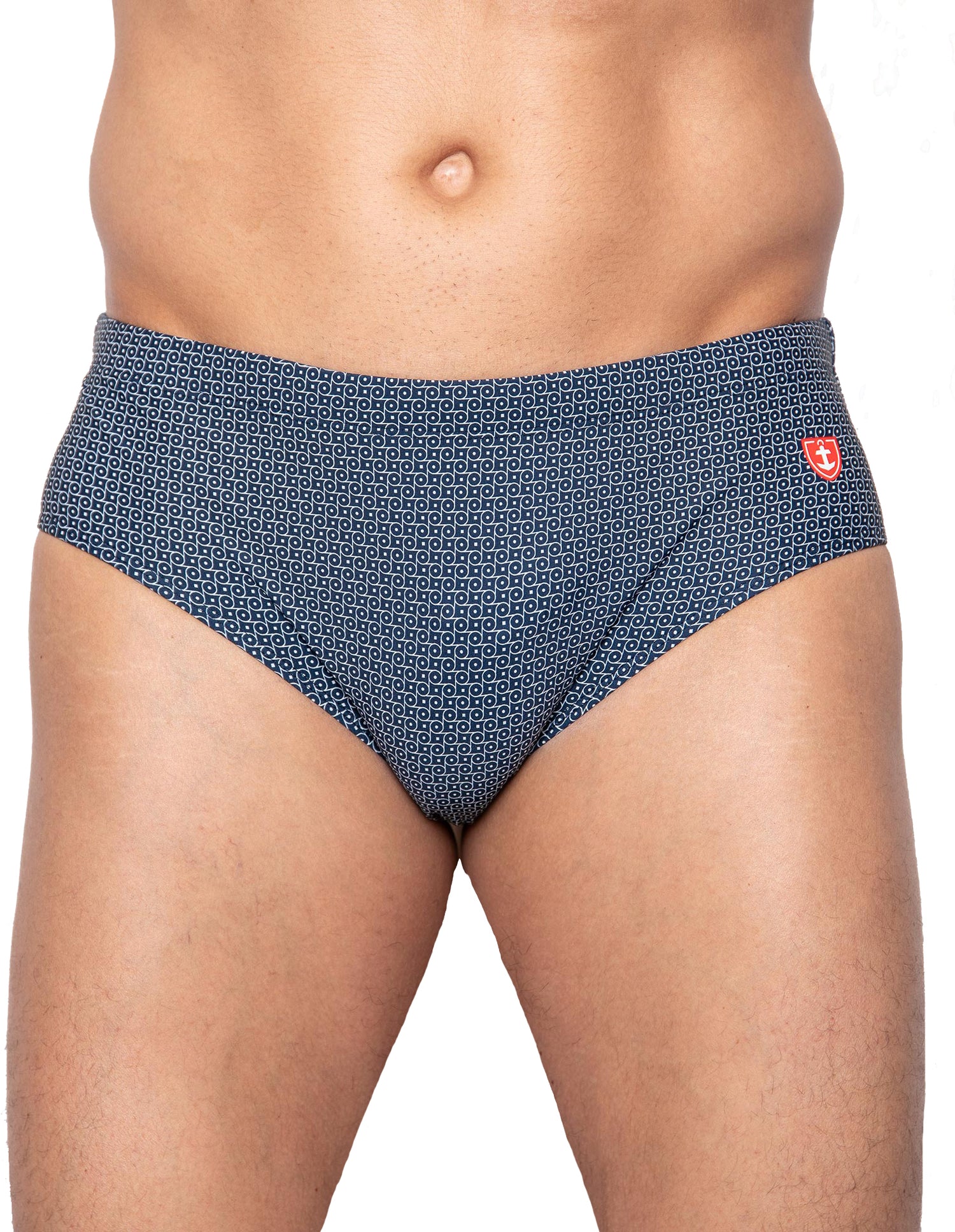 Slip de bain Stretch imprimé géométrique MARINE 935