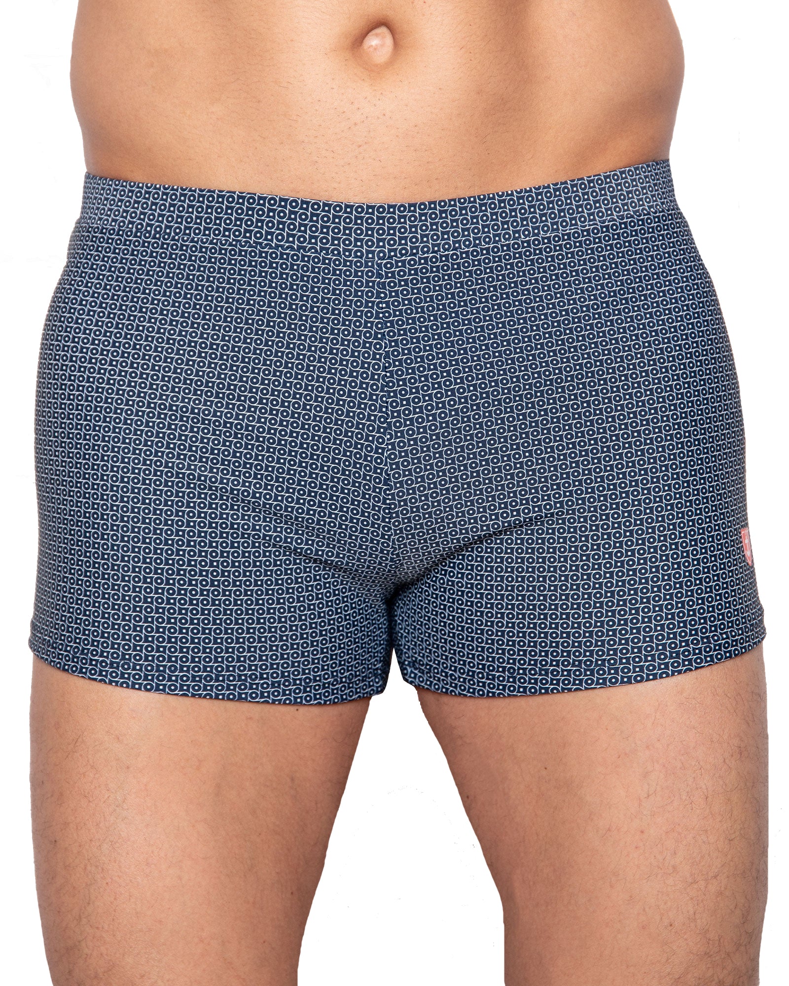 Shorty de bain Stretch imprimé géométrique MARINE 937