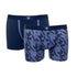 pack de 2 shortys en coton biologique stretch marine et gris imprimé, pour un confort tout au long de la journée.