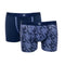 Set van 2 Bedrukte Katoenen Stretch Shorts Navy Blue