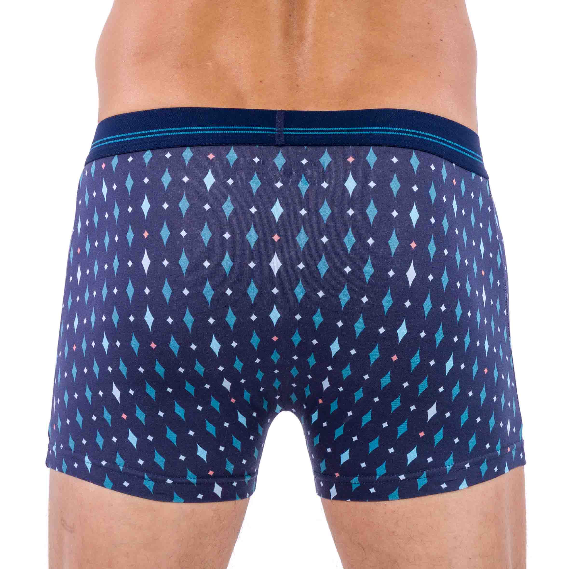 Lot de 2 Shortys en Coton ORGANIQUE Stretch MARINE et CANARD D211.2