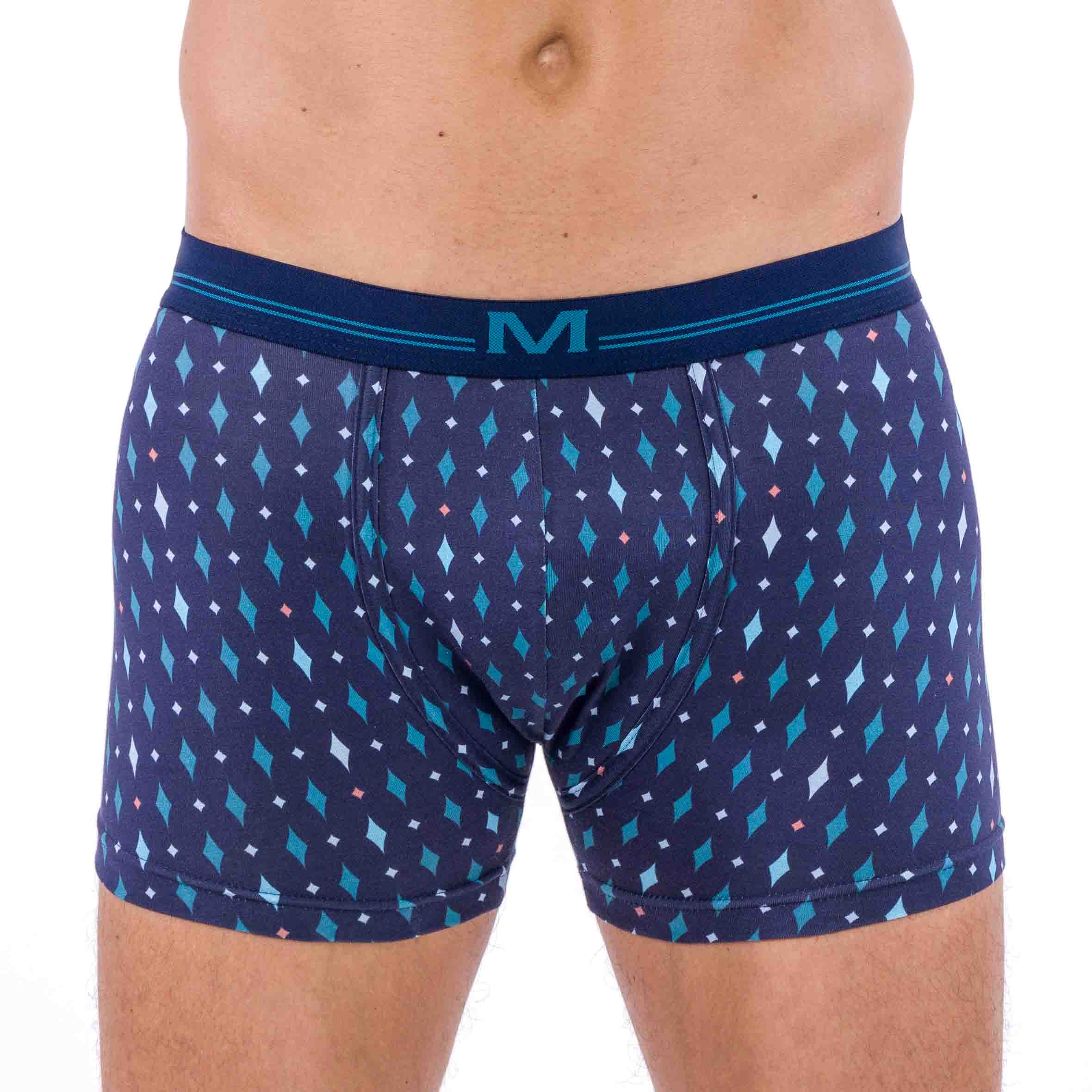 Lot de 2 Shortys en Coton ORGANIQUE Stretch MARINE et CANARD D211.2