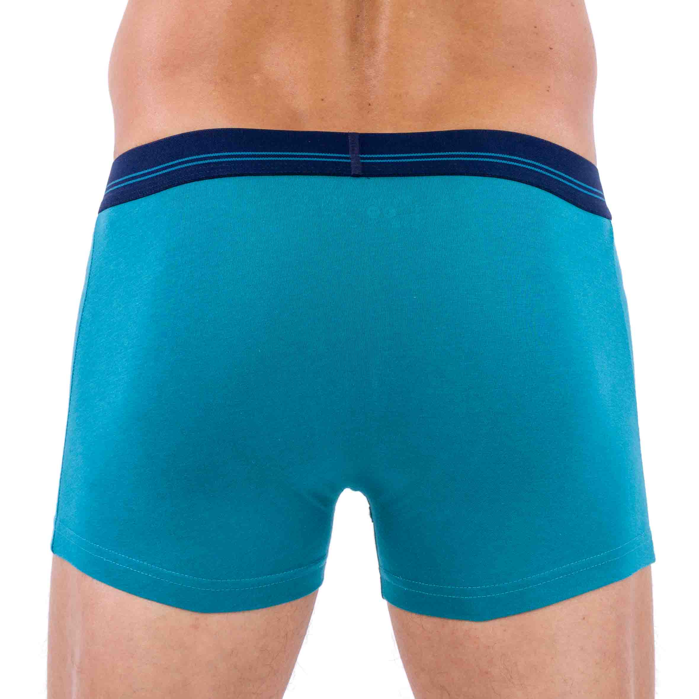 Lot de 2 Shortys en Coton ORGANIQUE Stretch MARINE et CANARD D211.2