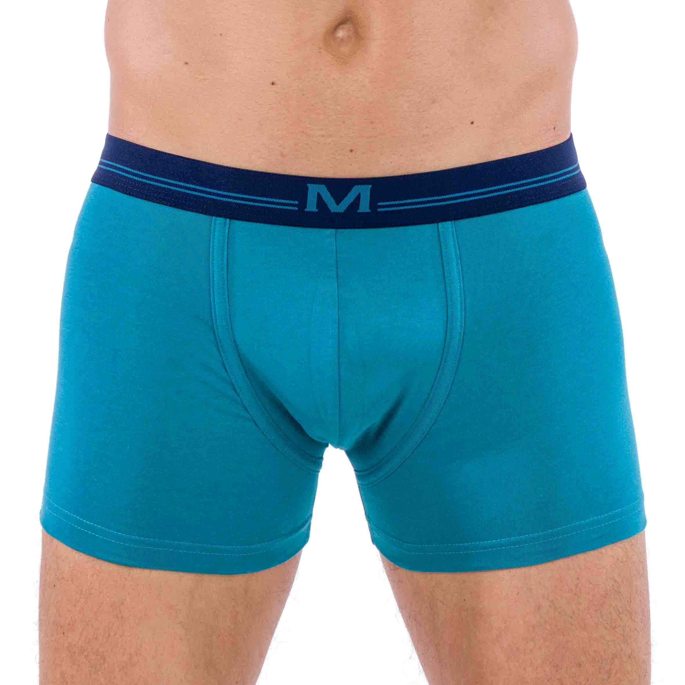 Lot de 2 Shortys en Coton ORGANIQUE Stretch MARINE et CANARD D211.2