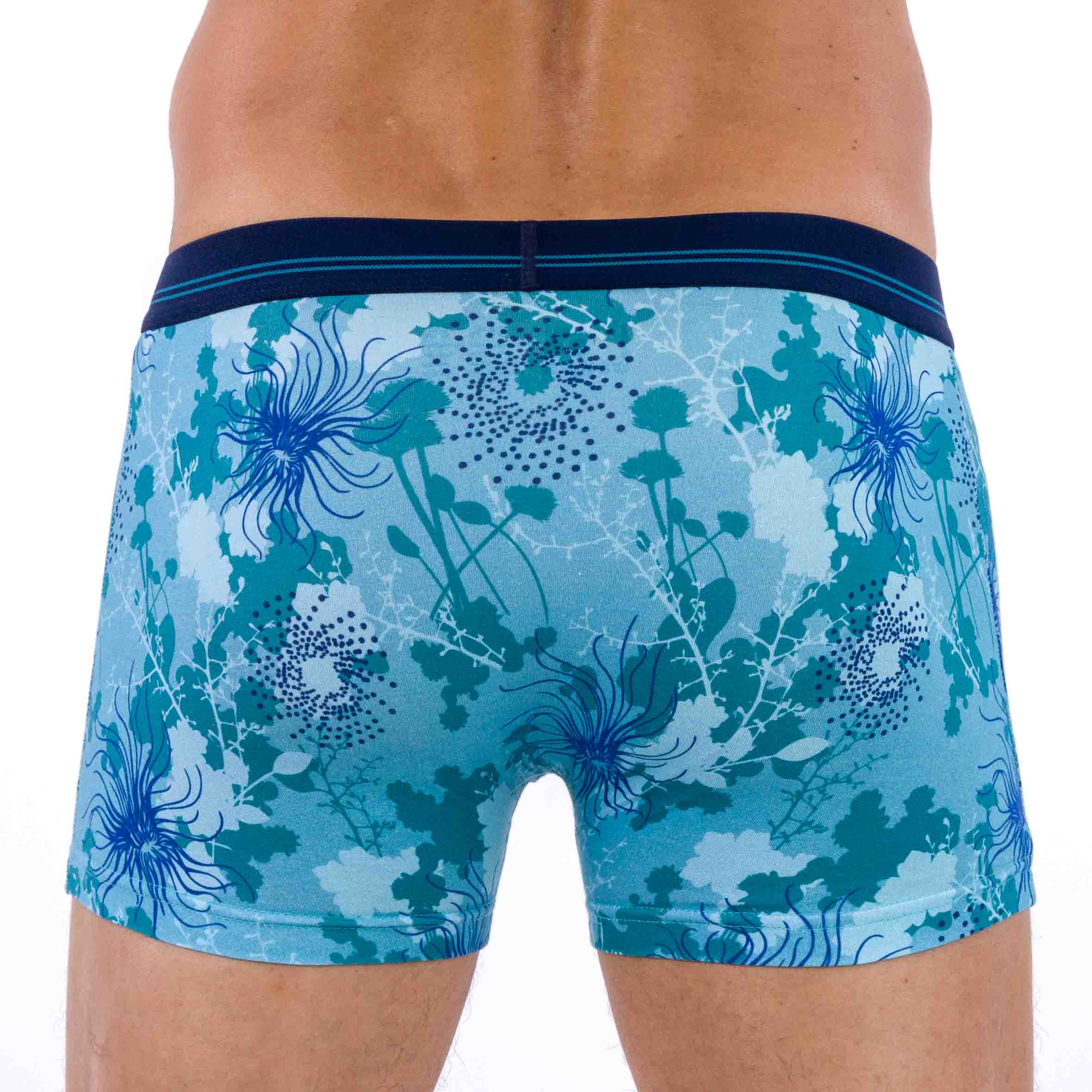 Lot de 2 Shortys en Coton BIOLOGIQUE Stretch MARINE et LAGON imprimé