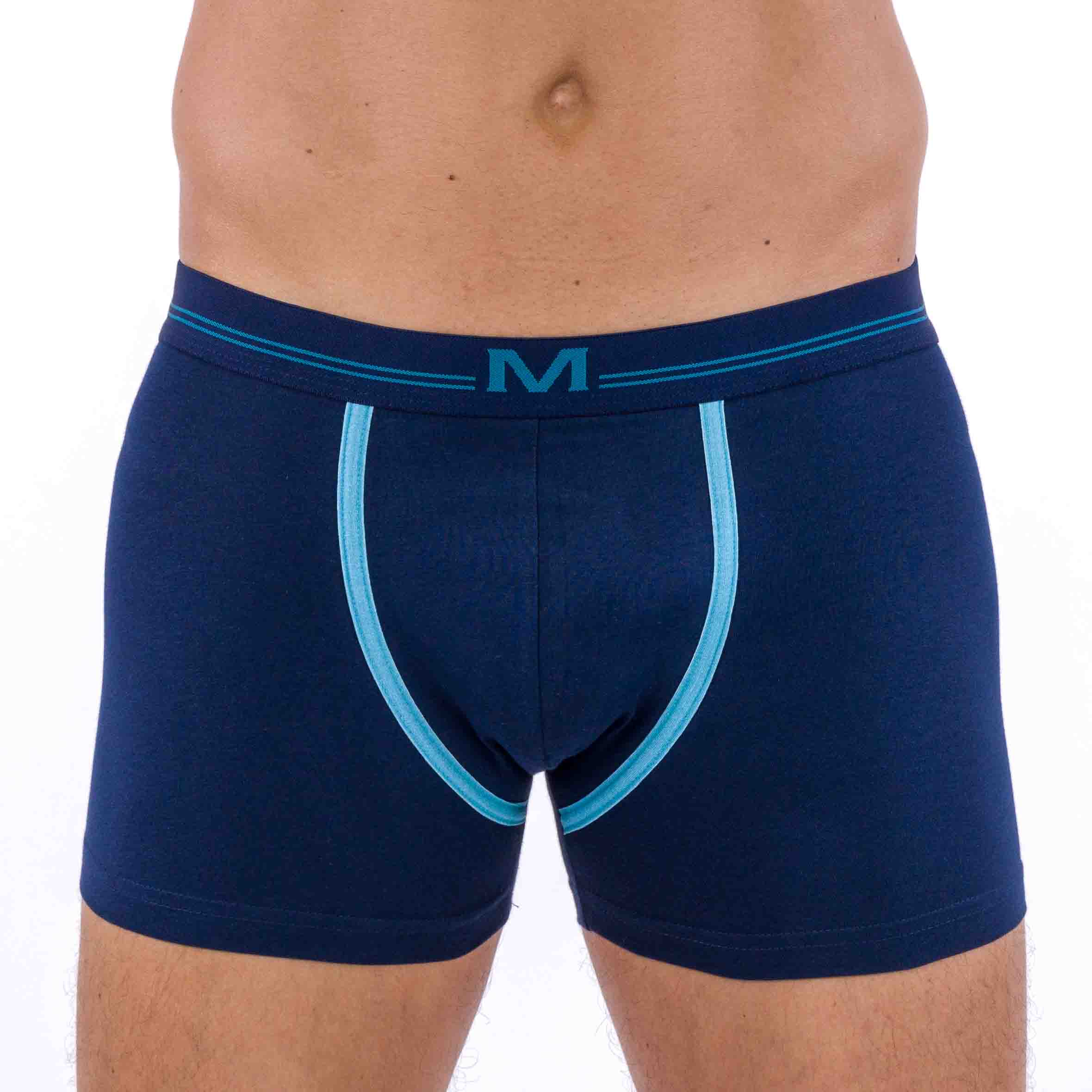 Lot de 2 Shortys en Coton BIOLOGIQUE Stretch MARINE et LAGON imprimé