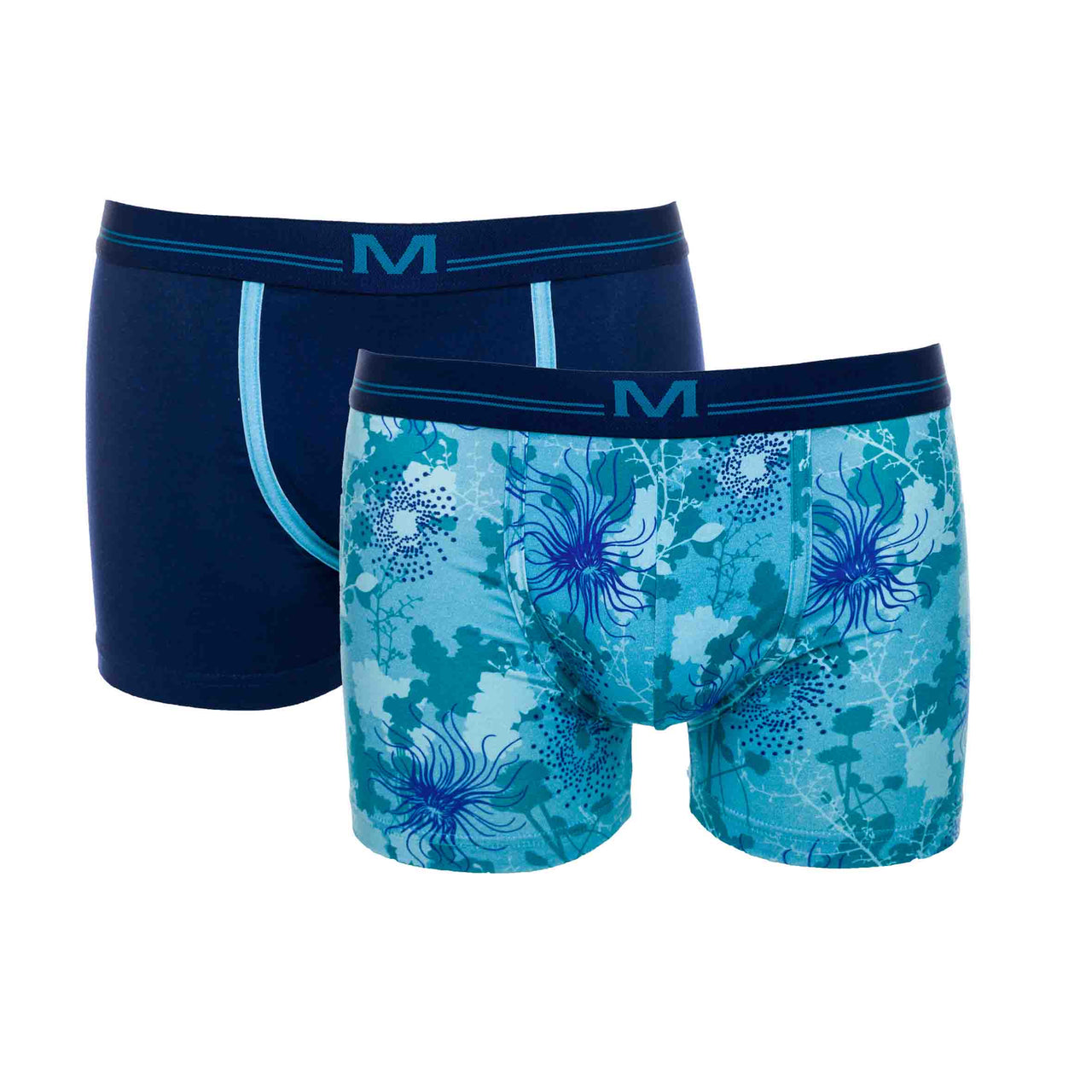 Set van 2 Bedrukte Katoenen Stretch Shorts Navy Blue