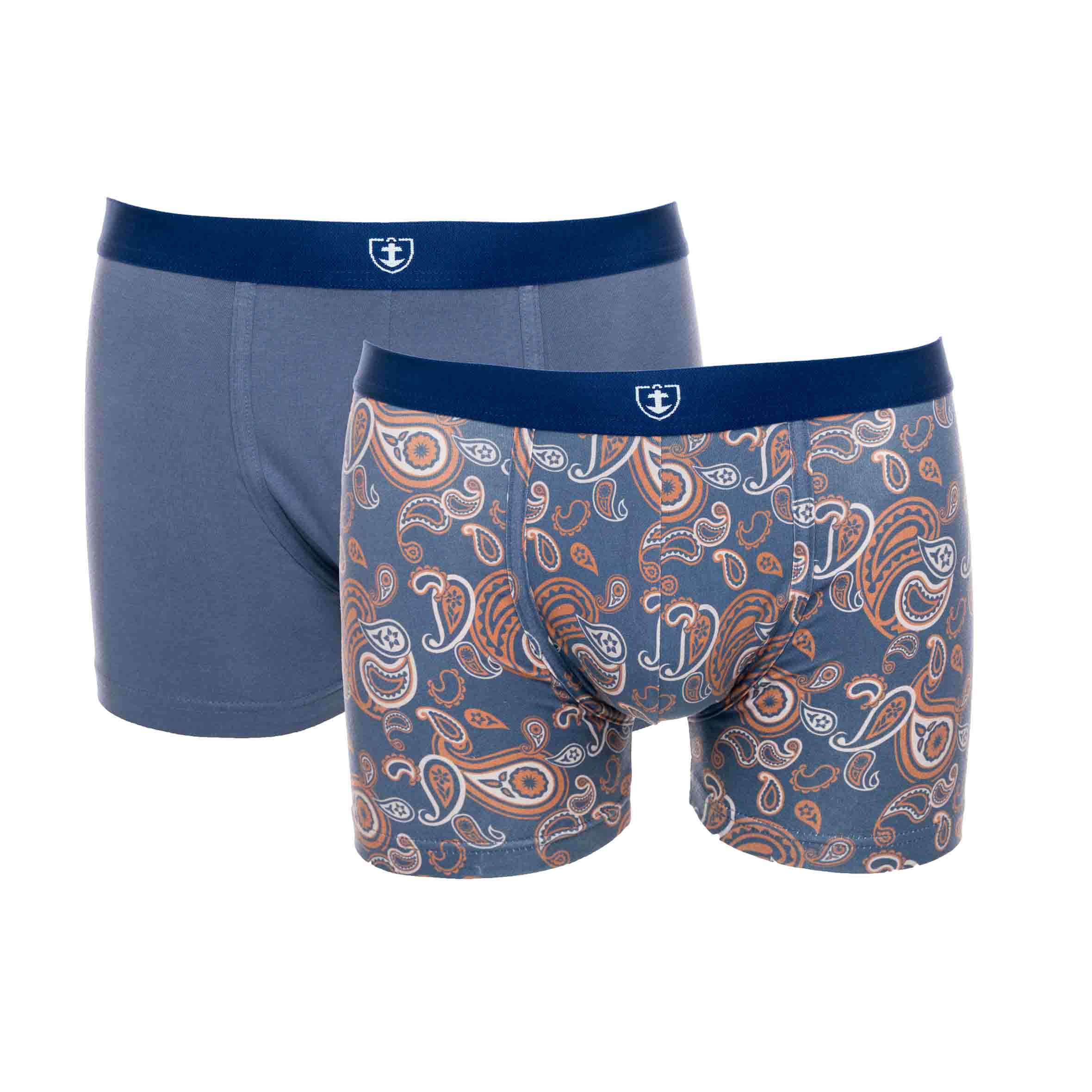 Lot de 2 Shortys en Coton BIOLOGIQUE Stretch ANTHRACITE D219.2