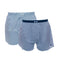 Lot de 2 Caleçons en Popeline Pur Coton Bleu Marine + Bleu