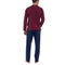 Pyjama Col Rond en Jersey de Coton Marine et Bordeaux