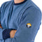 Pyjama's met ronde hals in marinegekamd katoenjersey en gemarmerd blauw