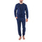 Pyjama Col rond en maille de Coton gauffrée Marine