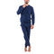 Pyjama Col rond en maille de Coton gauffrée Marine