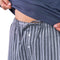 Pyjama en Flanelle Rayée et Jersey Pur Coton Gris Anthracire