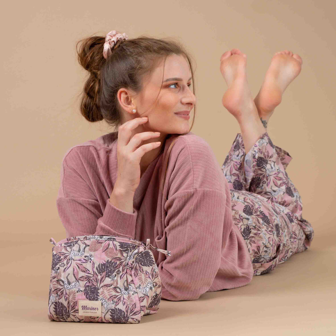 Trousse matelassée Femme imprimées ROSE DF101