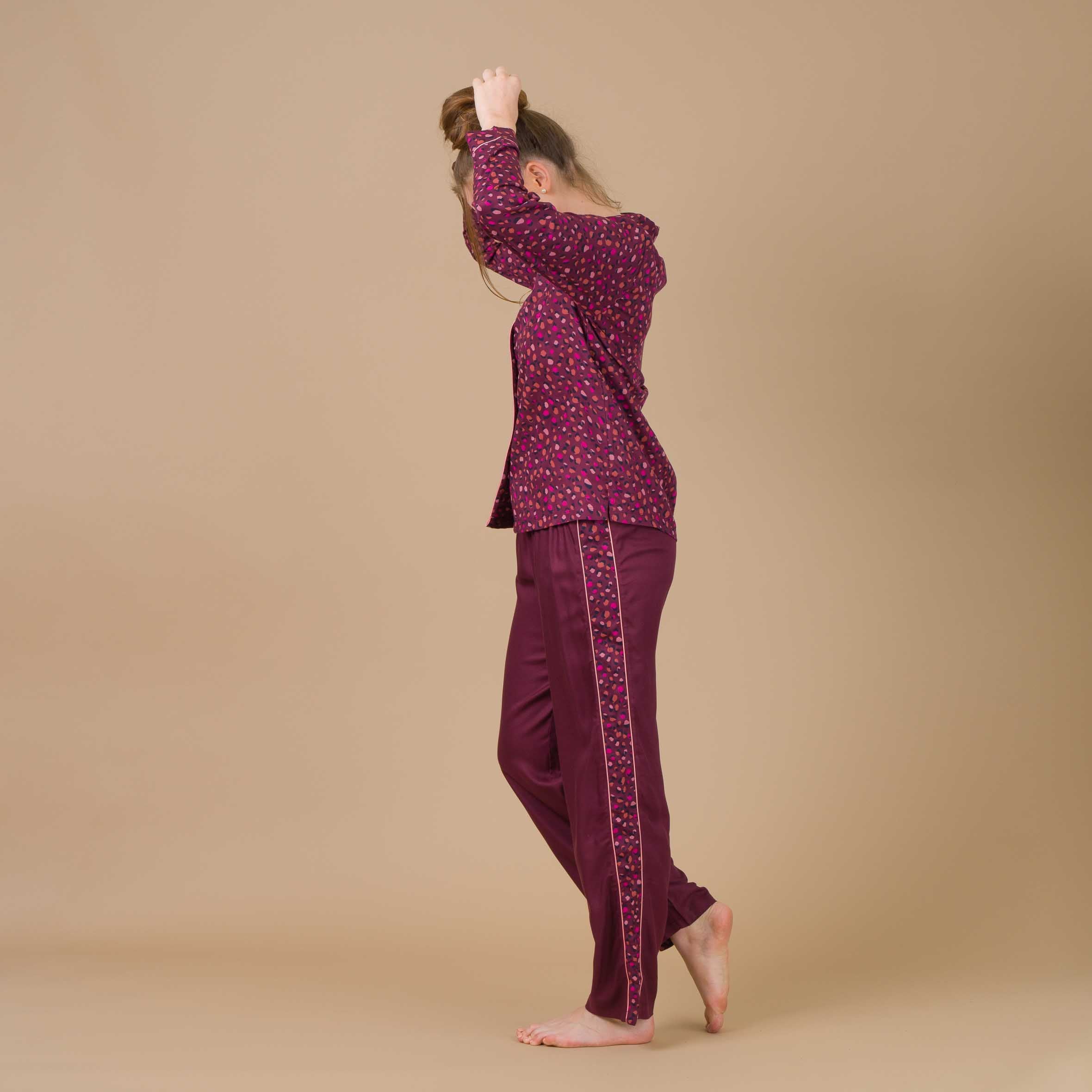 Pyjama Femme Boutonné en Viscose Imprimée SANGRIA