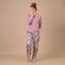 Open lange Pyjama in Poplin Vakjes MARINE