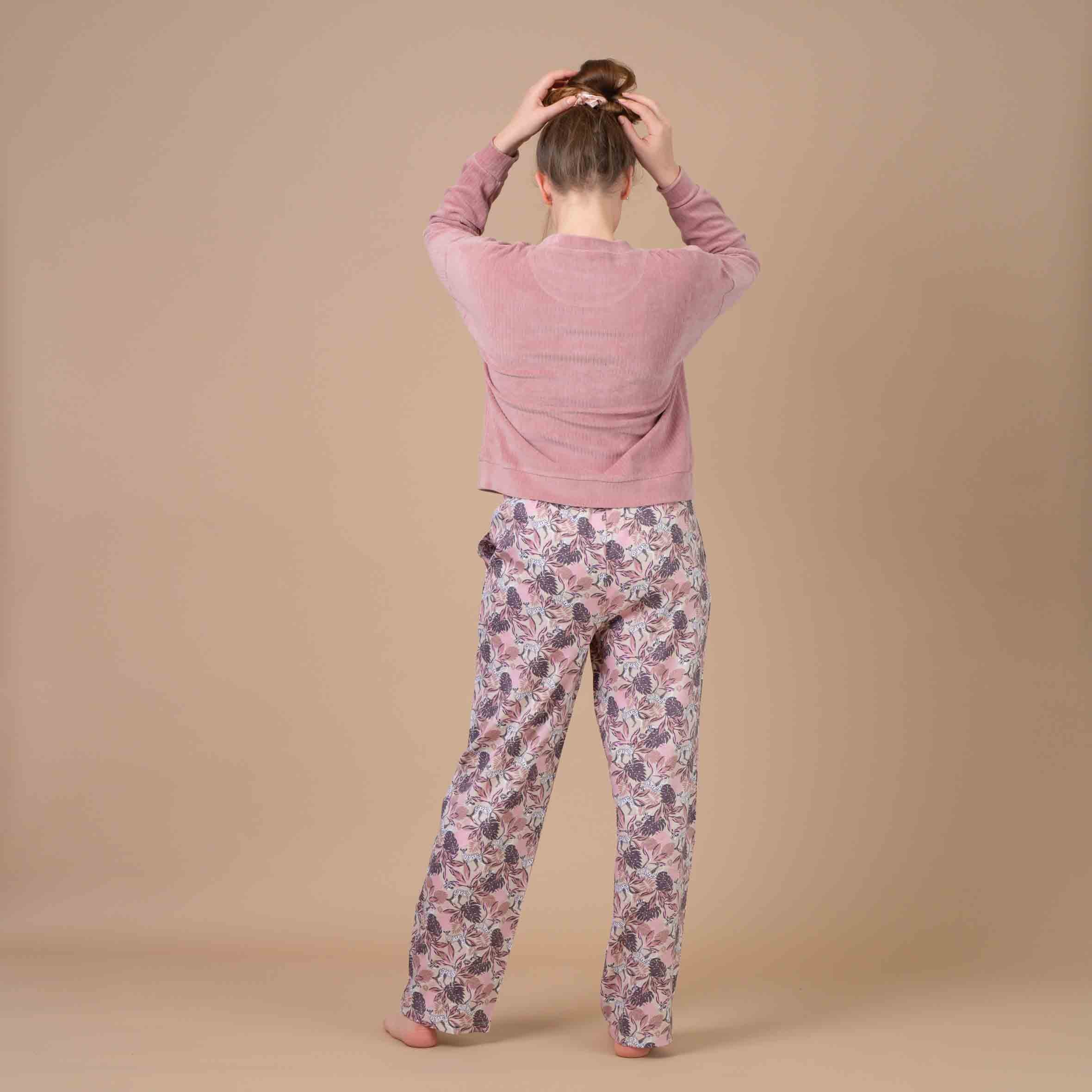 Ensemble Bi-Matière Femme Velours Cotelé + Chaîne et trame ROSE DF430