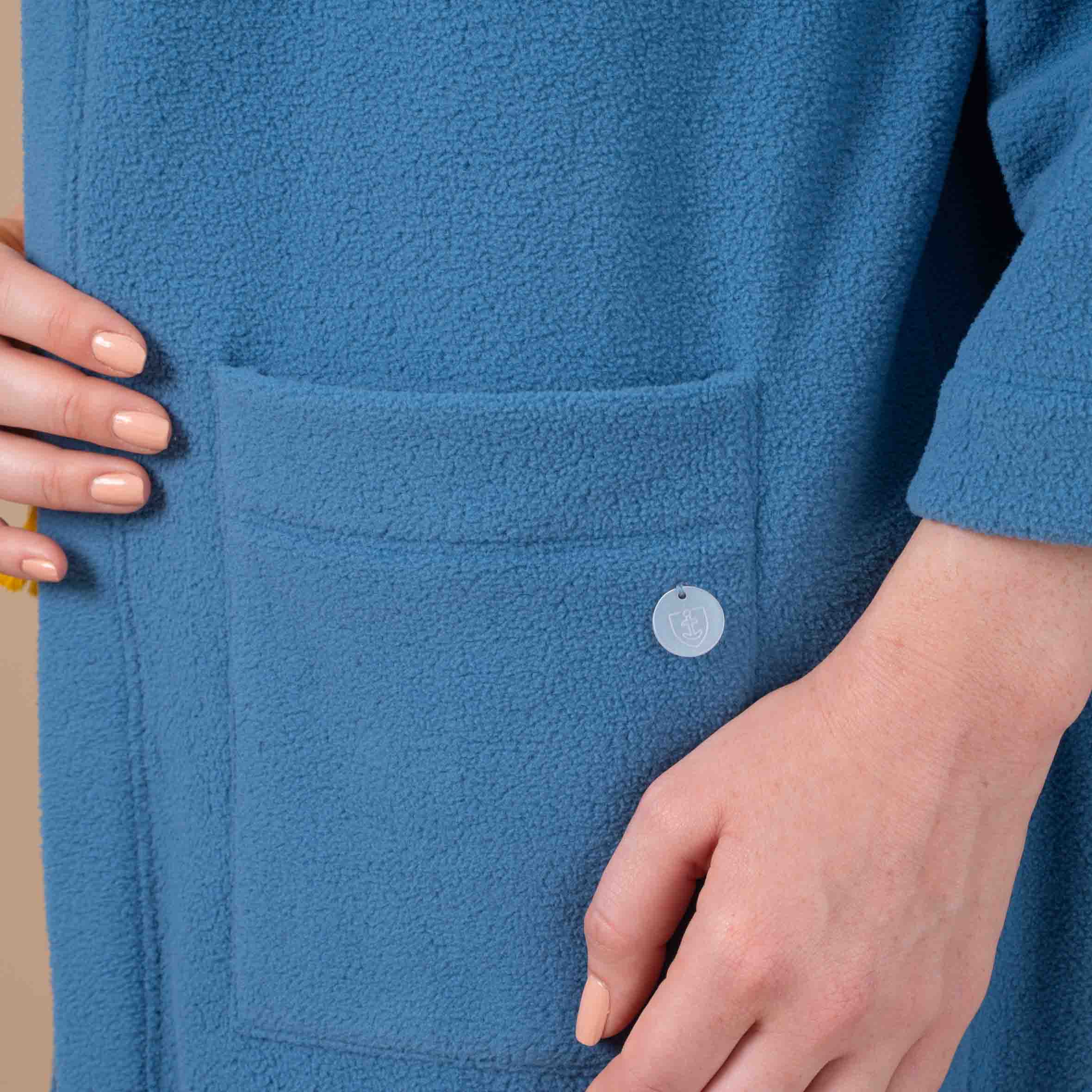 Poncho Femme en Maille Polaire Manches 3/4 GRIS DF704