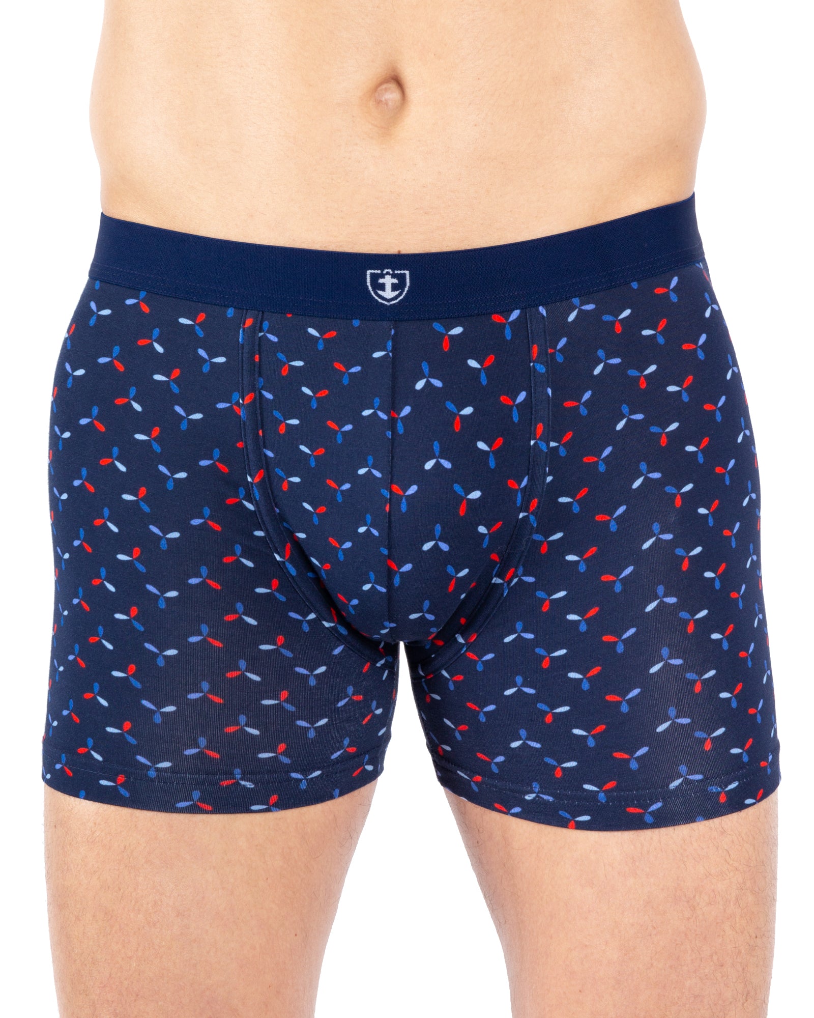 Lot de 2 Shortys en Coton BIO Stretch MARINE et INDIGO