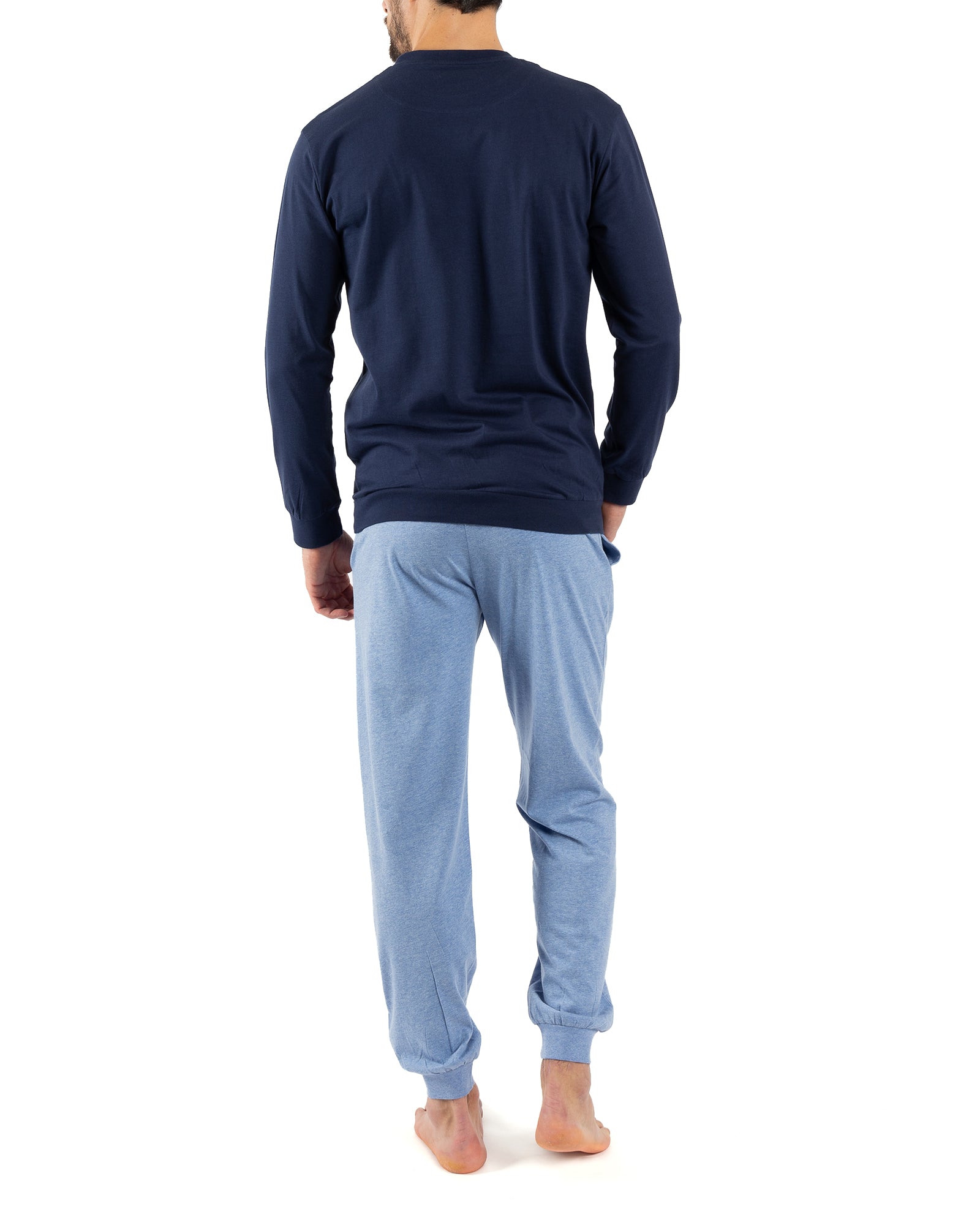 Pyjama forme jogging en Jersey de Coton MARINE et BLEU CHINE