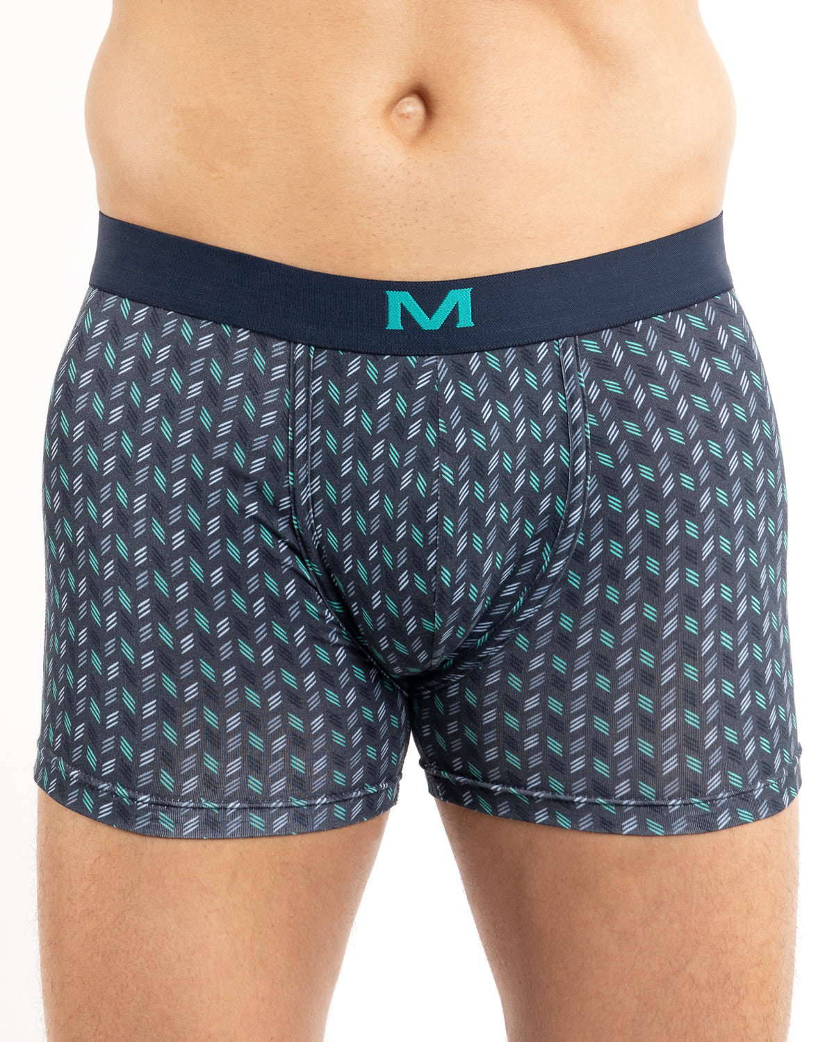 Vue latérale du pack de 2 boxers en coton biologique stretch, combinant confort et style au quotidien.