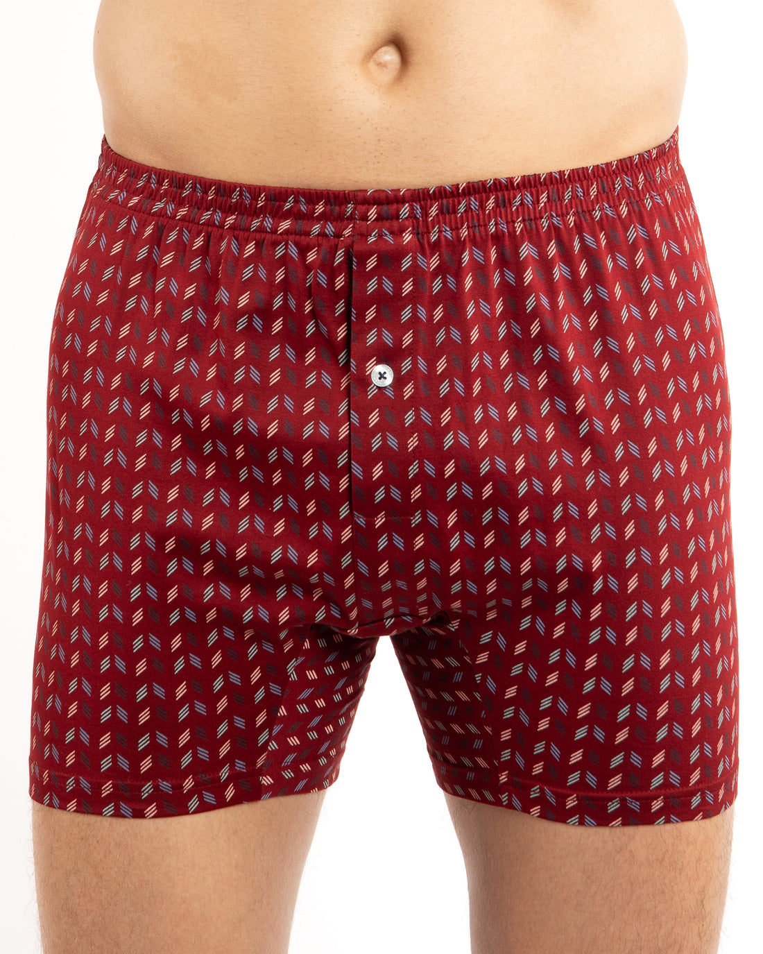 BLUE Printed Mercerized Cotton Jersey Boxer Shorts