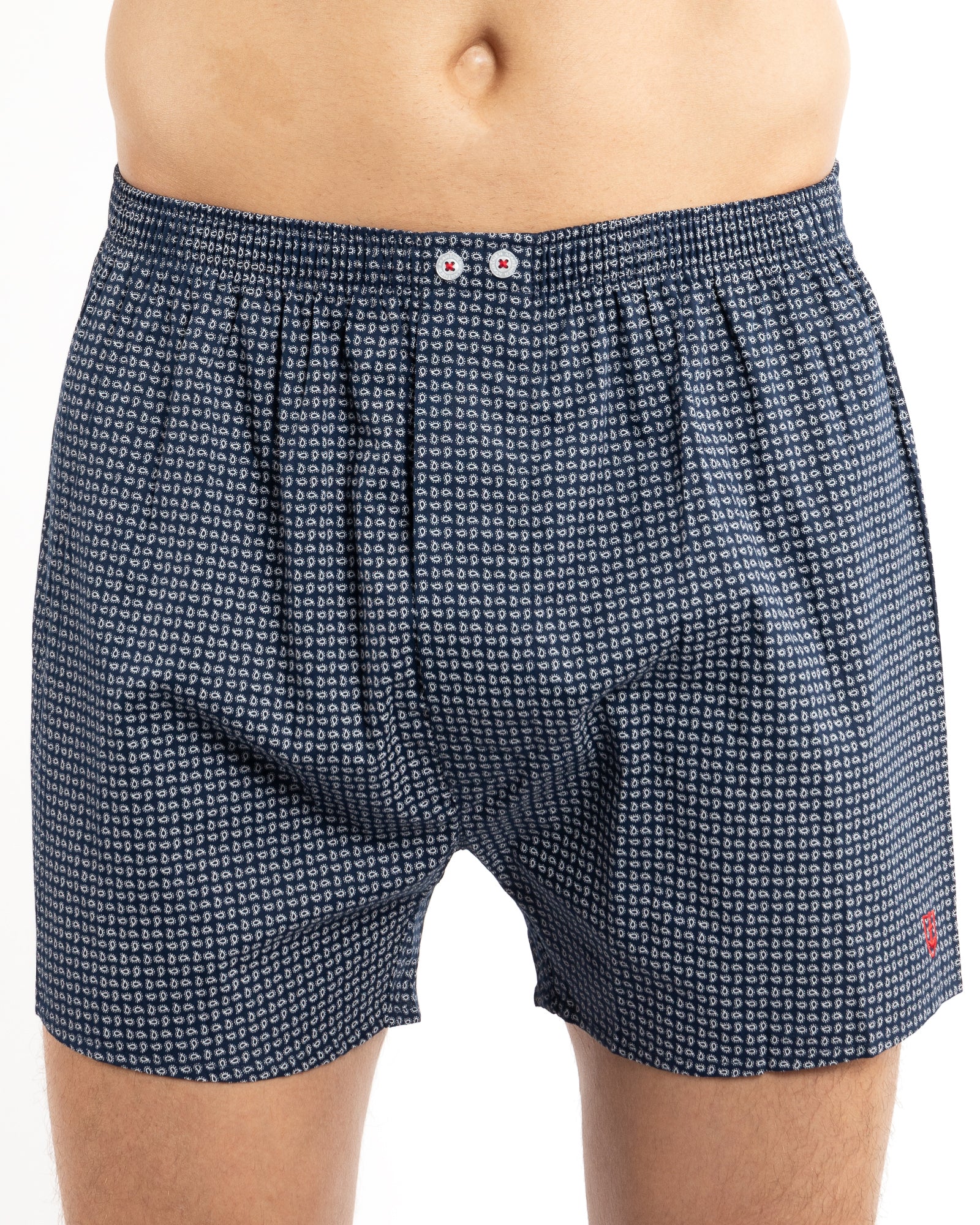Set van 2 Boxershorts bedrukte Poplin ruit en erwten