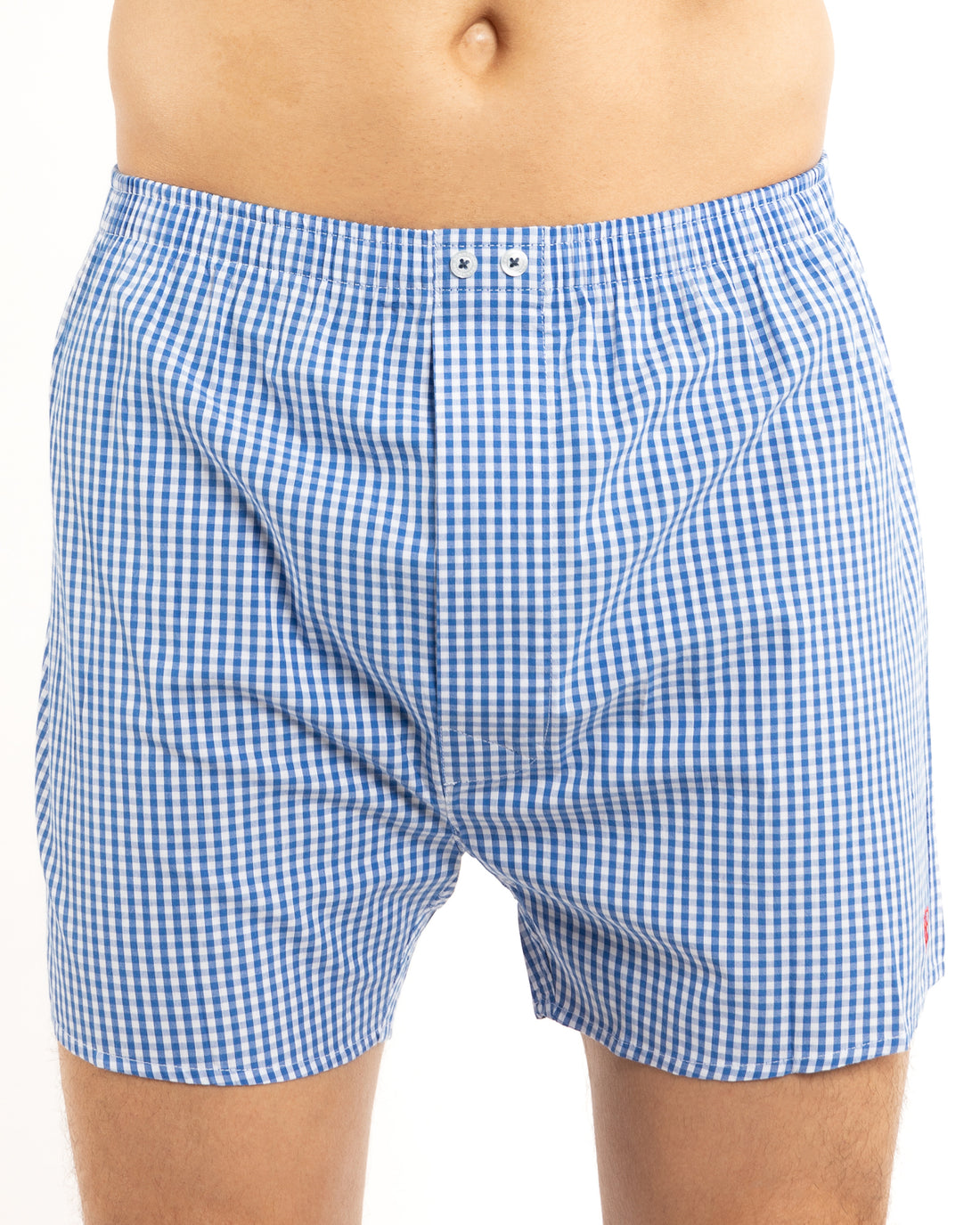 Pack of 2 Blue Pure Cotton Poplin Boxer Shorts with Paisley and Navy Patterns