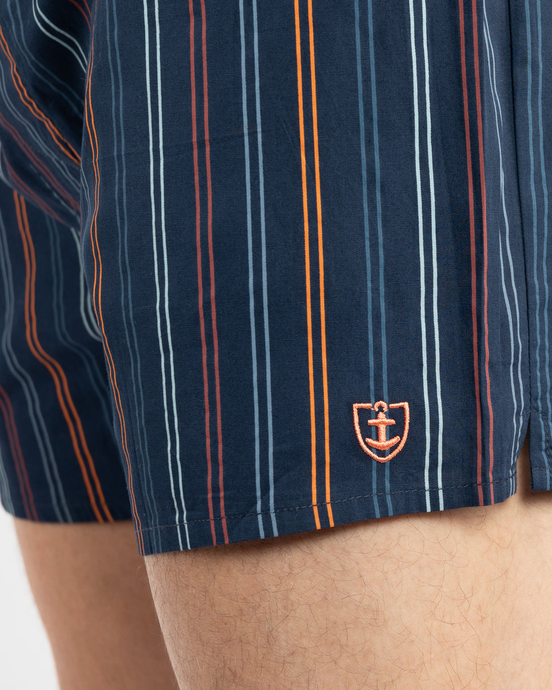 Navy Blue Plaid Check Pure Cotton Poplin Boxer Shorts