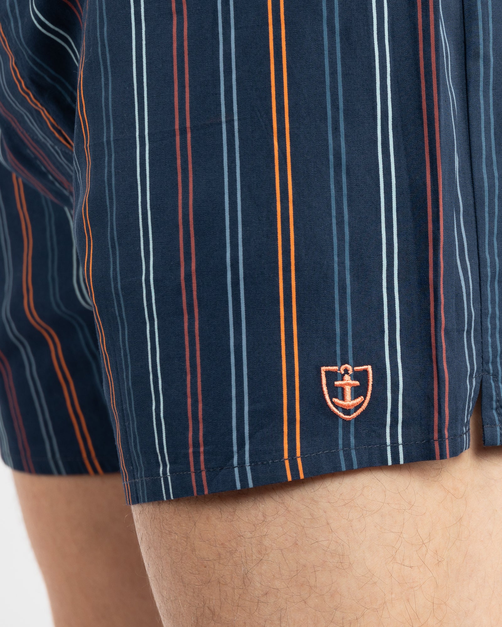Navy Blue Plaid Check Pure Cotton Poplin Boxer Shorts