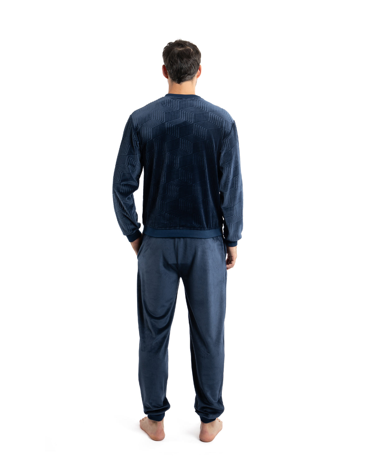 Jogging style interior outfit in Taupe and Navy VELVET