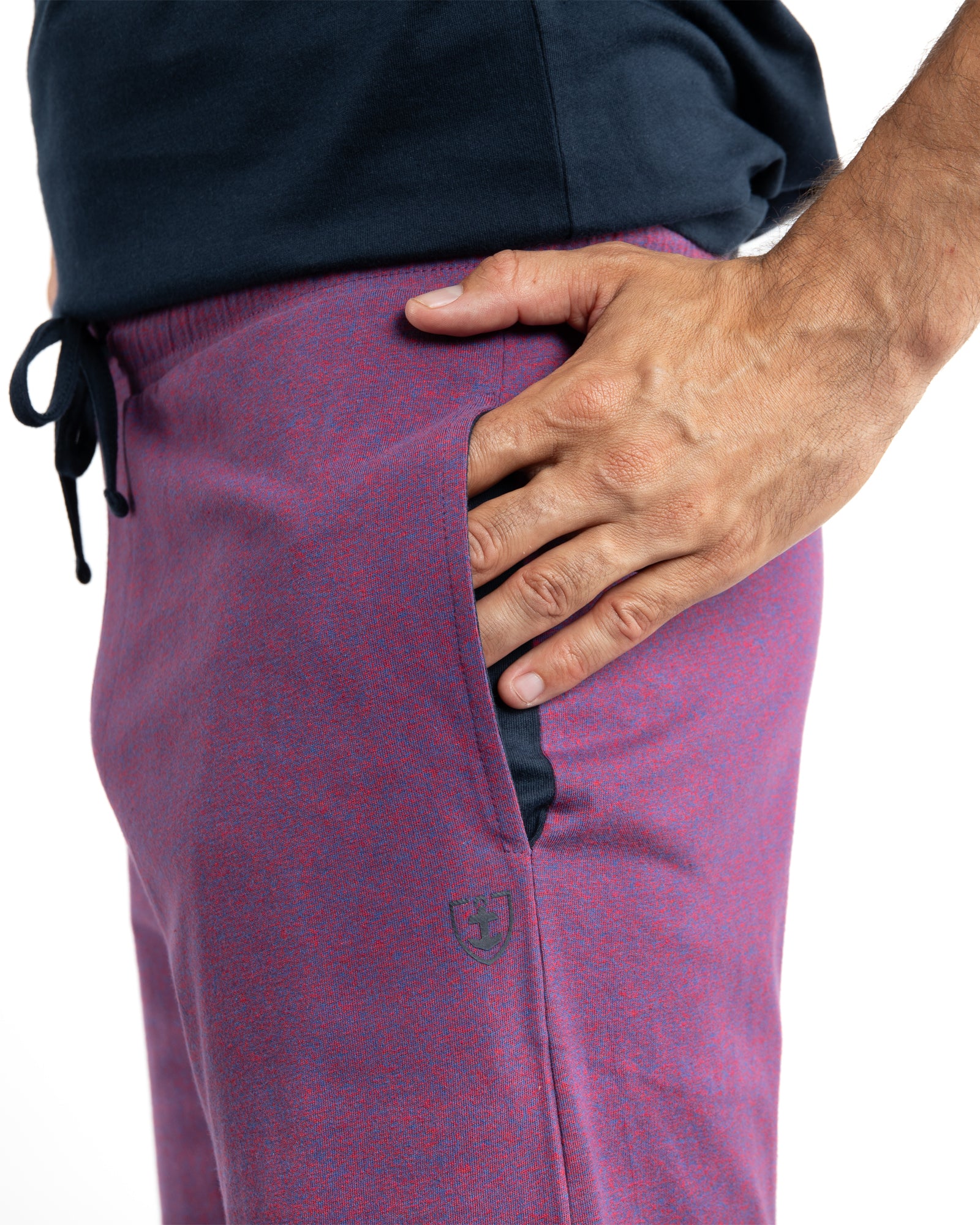 Pyjacourt homme Col Rond en Jersey de Coton marine F566