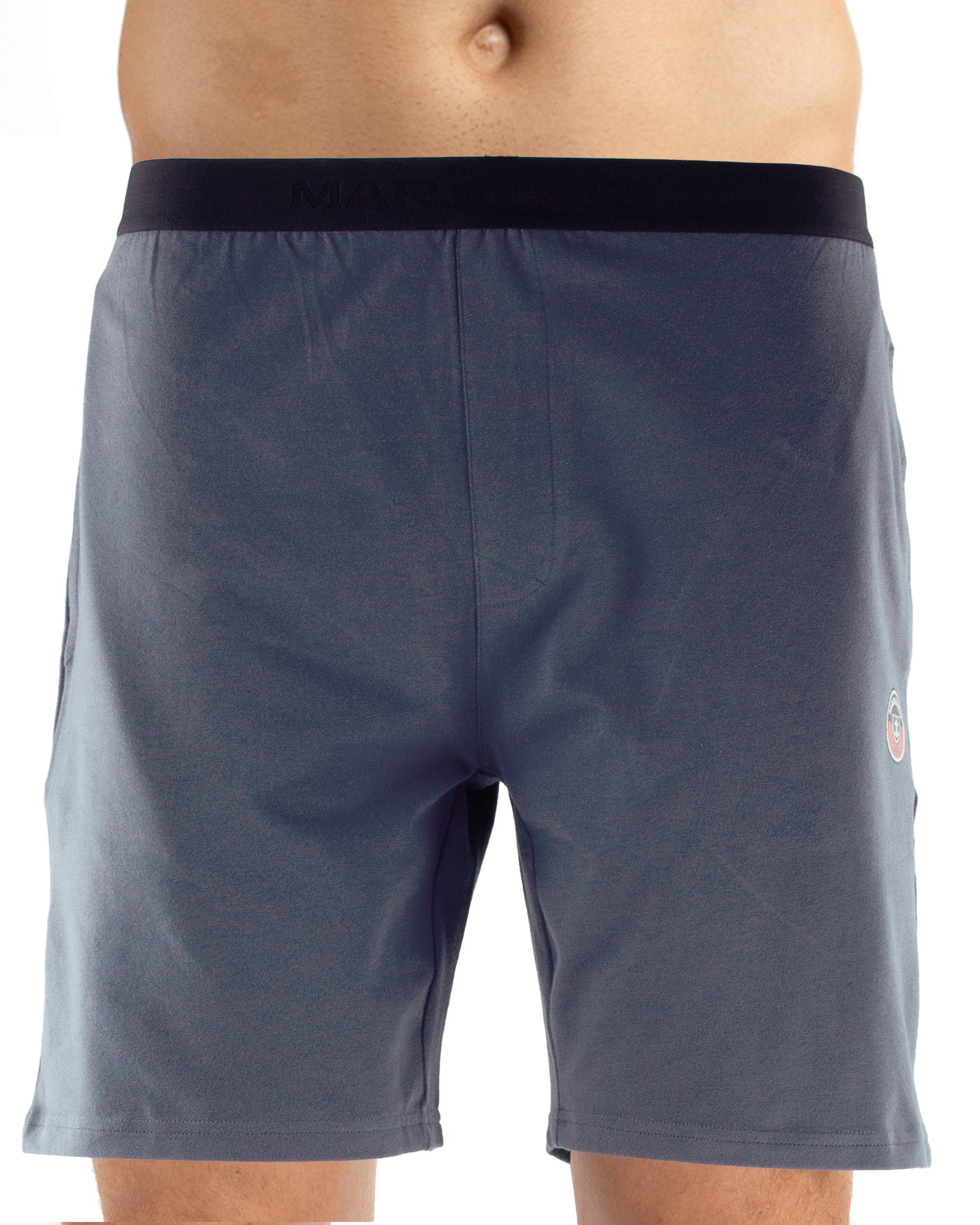 Short pour homme en jersey de coton avec ceinture jacquard Anthracite F833